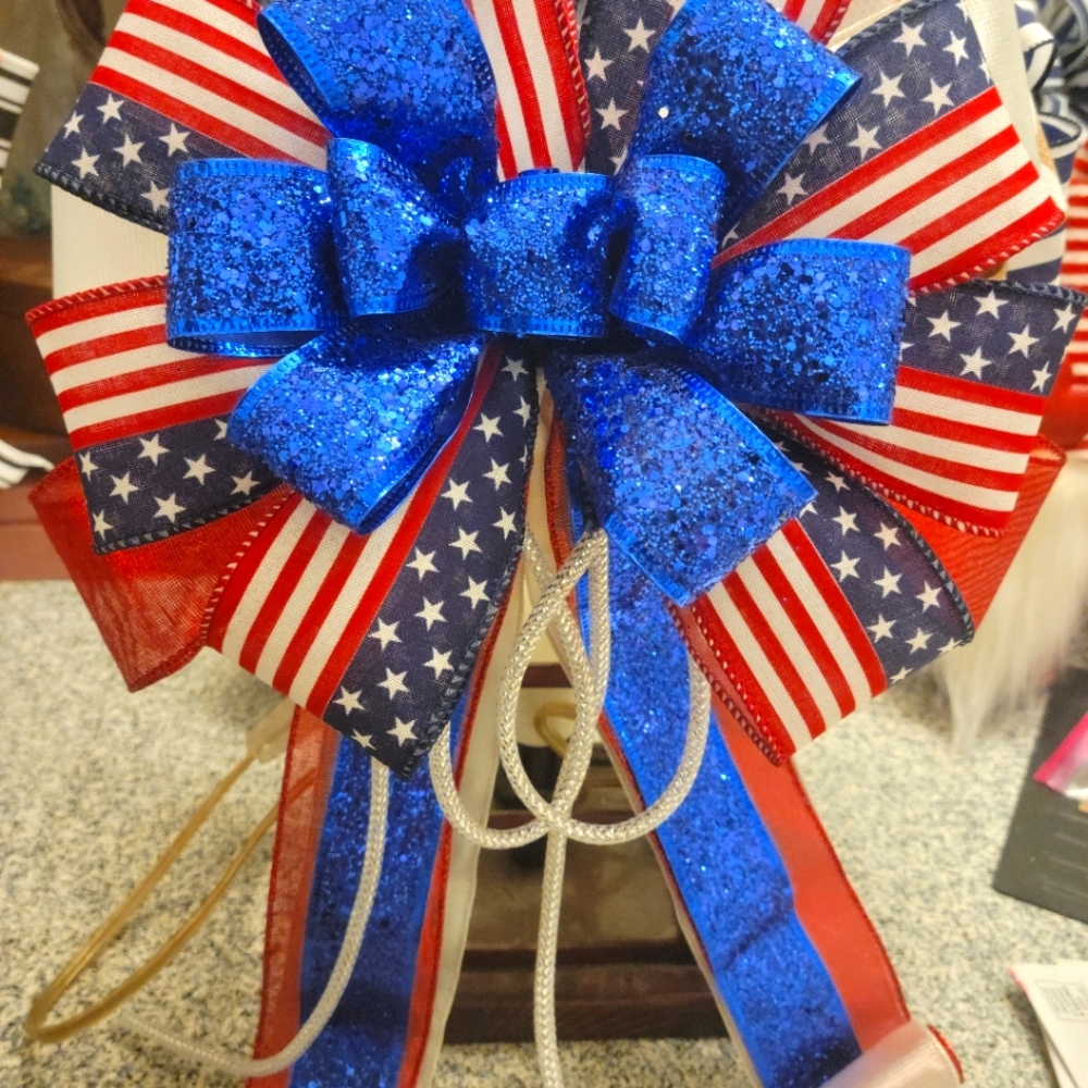 4th of july patriotic bow